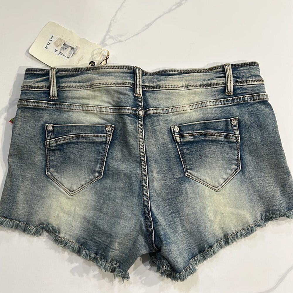 Chelsea & Violet Denim Jeweled Shorts - Sz 31 - NWT - Picture 7 of 7
